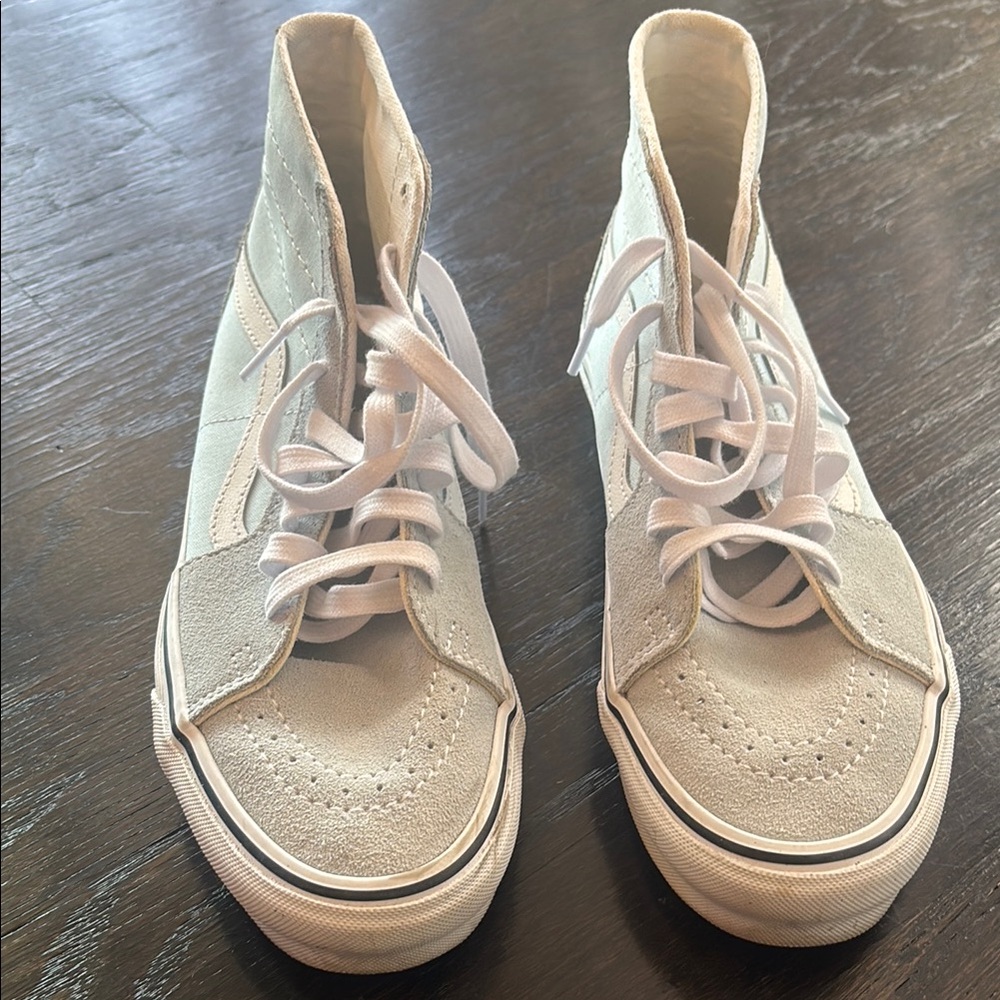 Vans Sk8-Hi Tapered Baby Blue Canvas and Suede High-Top Sneakers Size 9 1/2 - Picture 5 of 9